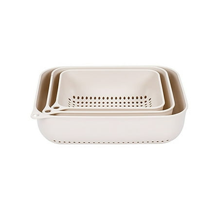 

Plastic Basket Kitchen Sink Three-Piece Creative Basin Vegetable Washing Basket Baskets