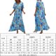 thumbnail image 3 of Vestido Largo De Moda Vestido diario para mujer Cintura suelta Estilo bohemio Traje diario informal (Azul M) Cgtredaw Para estrenar, 3 of 7