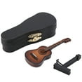 thumbnail image 2 of Mini Guitar Display Handmade Wooden Miniature Guitar Model with Guitar Stand and Storage Box for Home Desk Office Decor Gift, 2 of 7