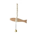 thumbnail image 2 of YIMWNYI Solid Wood Fish Shaped Doorbell, Handmade Wall Hanging Decor, Unique Housewarming Gift, Metal Pendant Chime, Versatile Home Decoration, 2 of 6