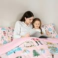 thumbnail image 5 of Manfei Cartoon Xmas Nutcracker Twin Bedding Sets 7-Piece for Kids, Princess Fairy Elf Bedding Comforter Set, Cute Christmas Tree Reversible Sheet Sets, Microfiber Bedroom Decor, 5 of 8