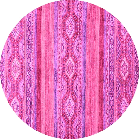 Ahgly Company Indoor Round Southwestern Pink Country Area Rugs, 5' Round