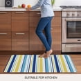 thumbnail image 6 of Blue Yellow Striped Door Mat Indoor Outdoor,Farmhouse Navy Blue Ombre Stripes Non Slip Welcome Mat with Rubber Backing,Absorbent Fabric Front Door Mats Entryway Rug for Home Patio Entrance 20"x31.5", 6 of 8