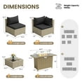 thumbnail image 4 of POTEBAN Outdoor Patio Furniture Set with Fire Pit Table, 8 Piece Outdoor Sectional Sofas, All-Weather Wicker Patio Conversation Set for Garden, Black, 4 of 9
