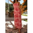 thumbnail image 5 of Women's Printed Halter Neck Maxi Dress 100% Polyester Lightweight Fabric Flowy Silhouette for Summer Event Occasion, 5 of 9