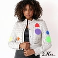 thumbnail image 2 of Studded Multi-Colored Leather Jacket, Outerwear, 2 of 6