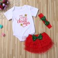thumbnail image 3 of Ensemble de Vêtements pour Bébé de Noël : Barboteuse à Manches Courtes + Shorts + Bandeau, 3 of 10