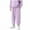 Purple, variant on hoksml Kids' (3-13Y) Solid Color Fleece-Lined Joggers Girls Warm Sweatpants Elastic Waist Tapered Pants with Pockets