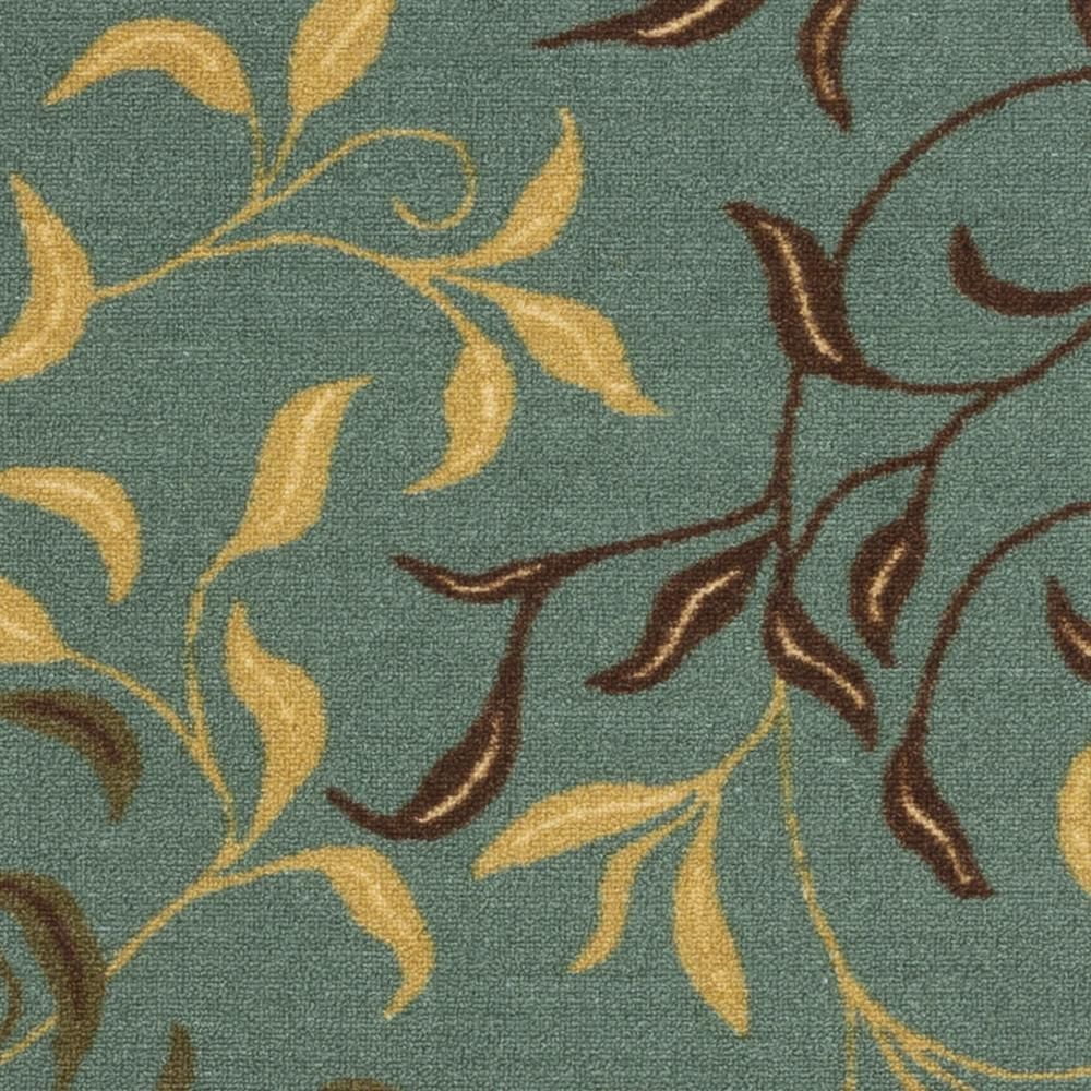 Tapis de couloir contemporain à motif feuilles et sous-couche en caoutchouc la collection Ottohome