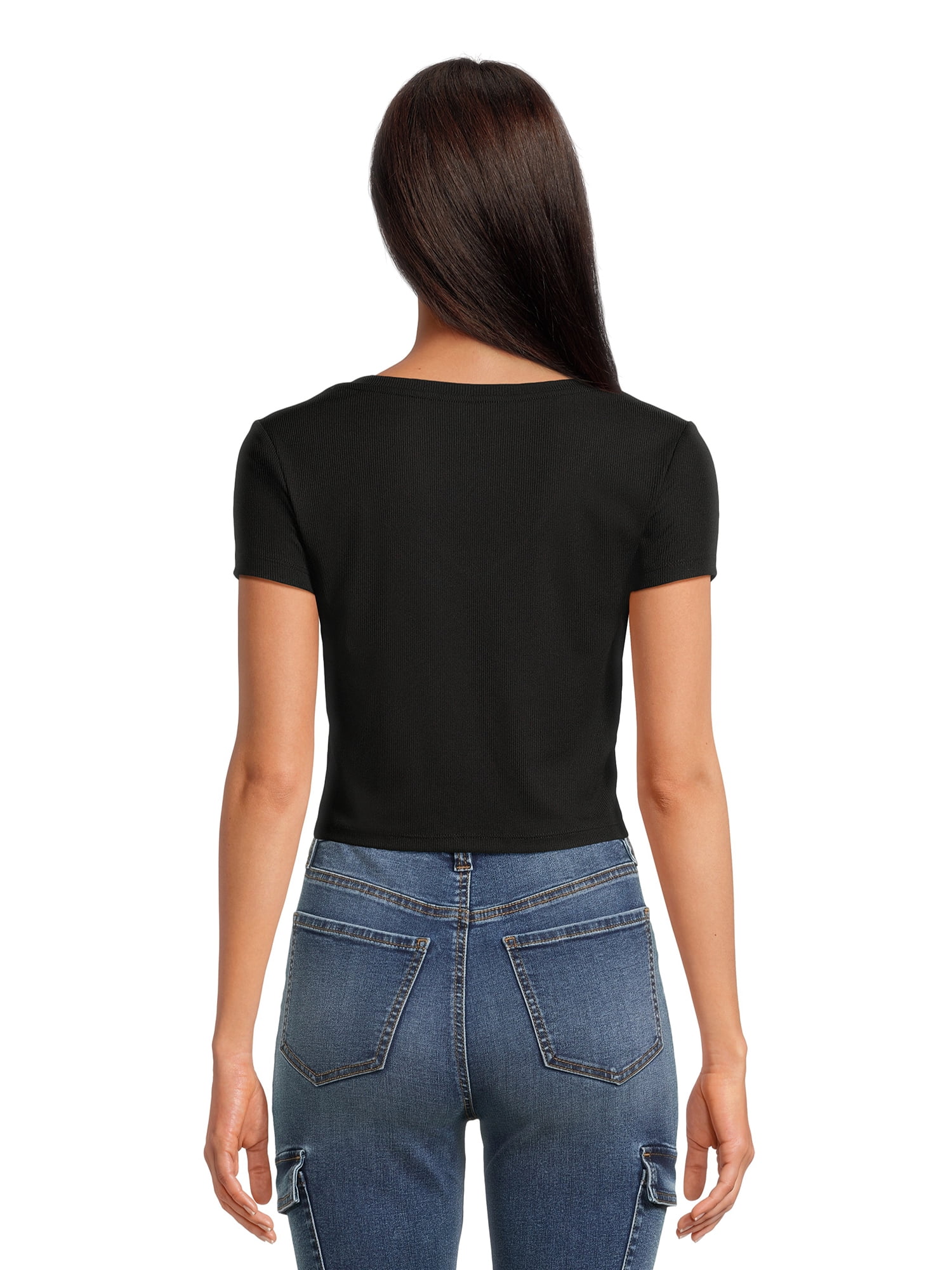 No Boundaries Juniors V-Neck Rib Tee