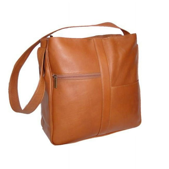 David King & Co Double Top Zip Shoulder Bag- Tan