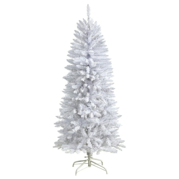 Nearly Natural 5ft. Slim White Artificial Christmas Tree, White