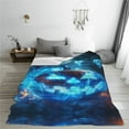 thumbnail image 6 of Throw Blanket for Couch Sofa and Bed, Halloween Blue Flame Pumpkin Ghost Super Soft Plush Throw Blanket, Fuzzy Cuteness Comfy Warm Washable Flannel Blanket & Throws for All Season 40"x30", 6 of 7