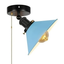 FSLiving RV Adjustable Wall Light with Zipper Switch 12V RV Decorative Light RV Ceiling Light Retro Ceiling Mount Hallway Light Fixtures, E26 E27 Macaron Blue Semi Flush Mount for RV Camper