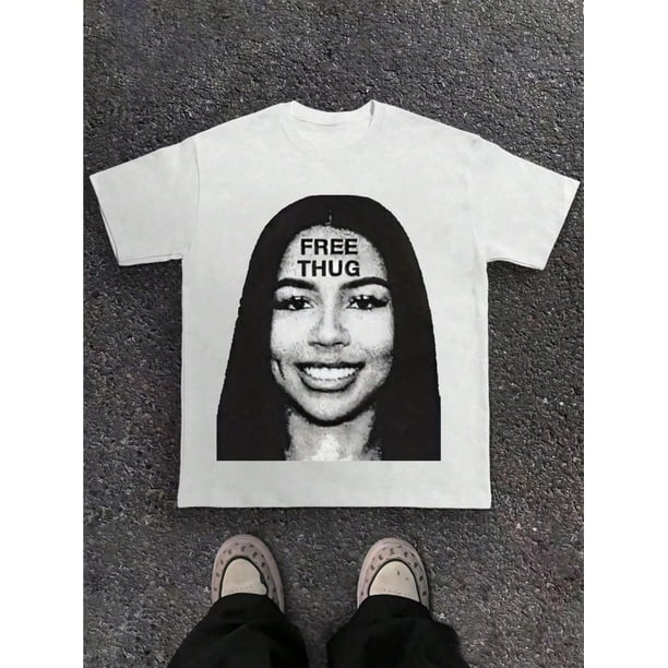 Rap Singer - Vintage Rapper Star Print Casual Short Sleeve T-Shirt 1 Pcs 220g Heavy Cotton T Shirt