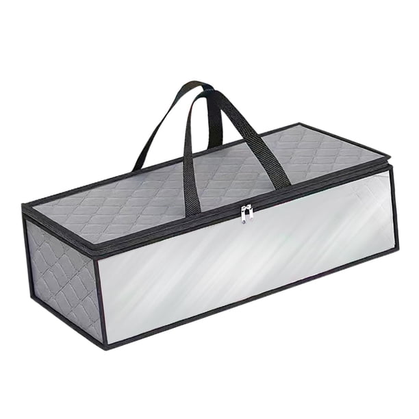 Bolsa de almacenamiento de ropa plegable, organizador de edredones, bolsa de almacenamiento de sombreros, mantas Gris