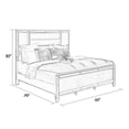 thumbnail image 5 of Benjara Lio Modern King Size Bed- LED- Mirror Trim- Silver Velvet, 5 of 5