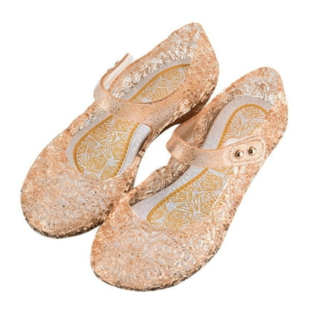 Phenas Princess Costumes Jelly Flats Shoes  Cosplay Birthday Party Dress Up Sandals for Little Girls  Toddler or Kids