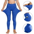 thumbnail image 2 of FSYBOA Girls Leggings, High Waist Stretch Fashion Casual Fall Bottoms Blue Size 8-9T, 2 of 9