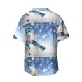 thumbnail image 2 of KLL Christmas Snowman In The Snow Print Men's Shirt Short Sleeve Button Down Summer Cuba Beach Shirts- 4X-Large, 2 of 7