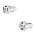 thumbnail image 1 of Methold de coche de plástico portátil extraíble 12-24V 4 puertos USB antideslizante carga rápida elegante teléfono móvil blanco 2piezas, 1 of 6