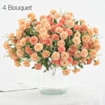 thumbnail image 5 of Flor de clavel artificial oficina en casa decoración floral fiesta de boda tela de seda ramo de flores falsas, café ligero 4 Piezas Sweethay HA6616-05B*4, 5 of 5