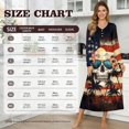 thumbnail image 6 of DISNIMO Nightgowns for Women Skull Palm Tree Printed Long Sleeve Sleepshirts Full Length Nightshirts Soft Long Ladies Sleep Shirts Button Up House Dress, S, 6 of 8