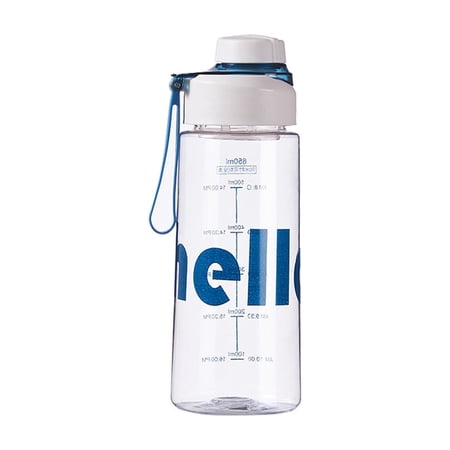 Water Bottle 22oz (650ml) Clear Water Bottle with Spout Lid and Carry Handle Reusable Hiking Water Bottle Suitable for Travel Outdoors Gym Travel Home White