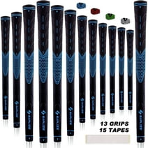 SAPLIZE 13 Blue Standard Golf Grips with 15 Tapes,Non-slip Rubber Golf Club Grips