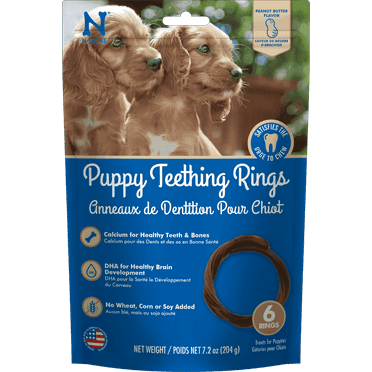 N-Bone® Puppy Teething Rings, Dried Chew Rings for Puppy Dogs, Peanut Butter Flavor, 6 rings, 7.2 oz,  for Small and Large Dogs, Natural Puppy Chew Toys Alternative for Teething Discomfort