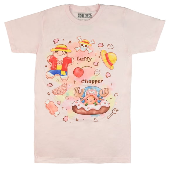 One Piece Shirt Men's Luffy and Chopper Cookies Short Sleeve Graphic Tee