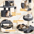 thumbnail image 3 of Yaheetech 62"H Multi Level Cat Tree Tower with Condos, Foam-Padded Perches, Dark Gray, 3 of 8