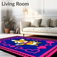 thumbnail image 2 of ODIKA 5'x7' Machine Washable Non-Slip Area Rug, Playful Squeaky Pet Welcome with Valentine High Traffic Rug with Pad, Blue, 725281, 2 of 8