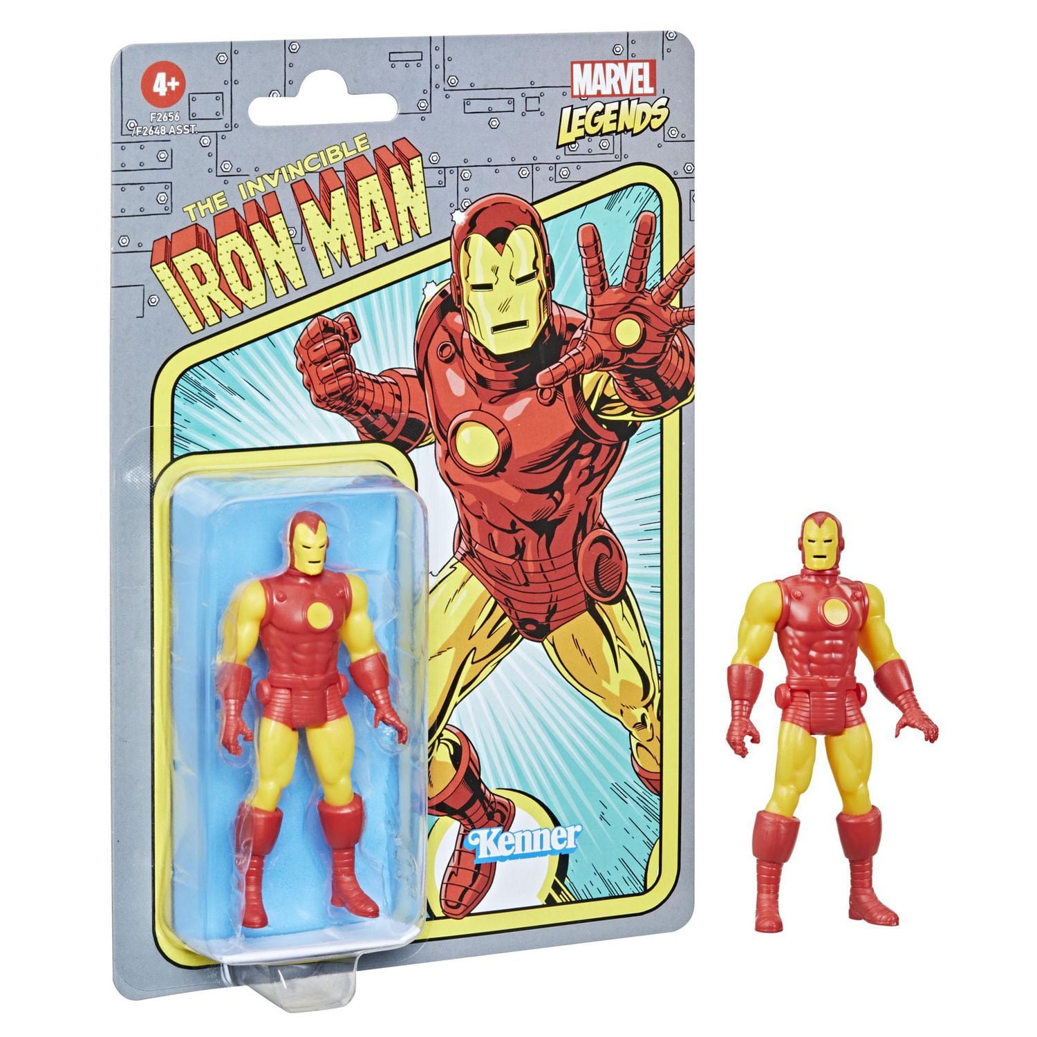 Hasbro Marvel Legends, figurine de collection retro Iron Man de 9,5 cm