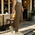 thumbnail image 4 of Xaqiouau Women's Straight Leg Cargo Pants High Rise Utility Trousers with Multi Pockets Casual Work Pants, 4 of 8
