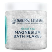Natural Elephant Dead Sea Magnesium Bath Flakes 12 oz Jar