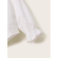 thumbnail image 6 of NZRVAWS Toddler Baby Girl Clothes Mint Leaf Collar Long Sleeve Button down Solid Color T-Shirt Baby Girl Top White 3-4 Years, 6 of 6