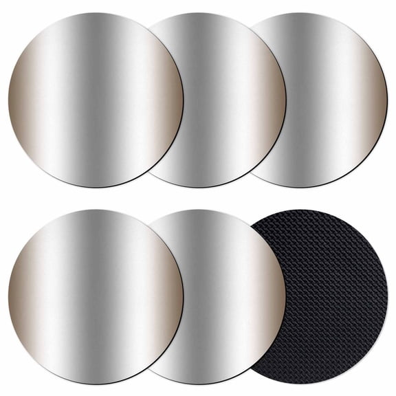 Brown Grey Coasters Set of 6, Gray Farmhouse Modern Rustic Absorbent Coasters for Drinks, Coaster for Bar Office Dining Coffee Table Accessories Decor, Non Slip Round Desk Coaster