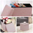 thumbnail image 6 of Collapsible Storage Ottoman Foot Rest, Pink, 6 of 8