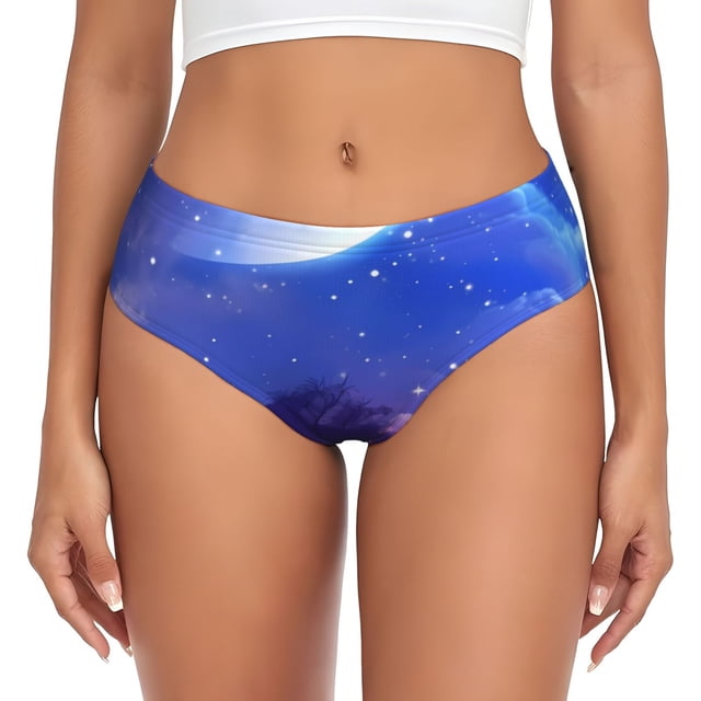 Fotbe Dreamy Colorful Starry Sky Calzones Estampados para Mujer – Ropa Interior de Algodón, Cómoda, Suave y Elástica-XX-Large
