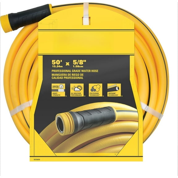 FATMAX Professional Garden Hose – 50ft x 5/8 Inch, Yellow, 500 PSI Burst Pressure