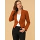 thumbnail image 3 of Día de San Patricio Chaqueta Corta Casual De Negocios De Oficina De Trabajo Sin Cuello Para Mujer Marrón M, 3 of 6