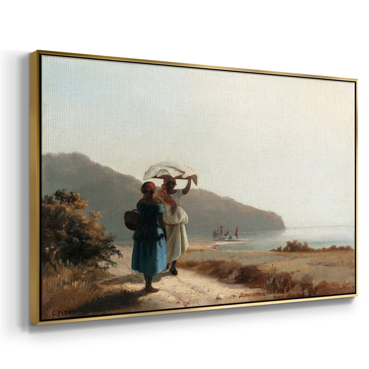 Vintage Landscape-CIX By Wexford Home Framed in Gold Wood Gallery Wrapped Canvas 25 in. x 37 in.