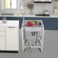 thumbnail image 5 of Single Bowl Freestanding Sink, Stainless Steel Utility Sink with Bracket, Large Capacity Washing Basin for Home Kitchen Bar Backyard BBQ Use, 5 of 17