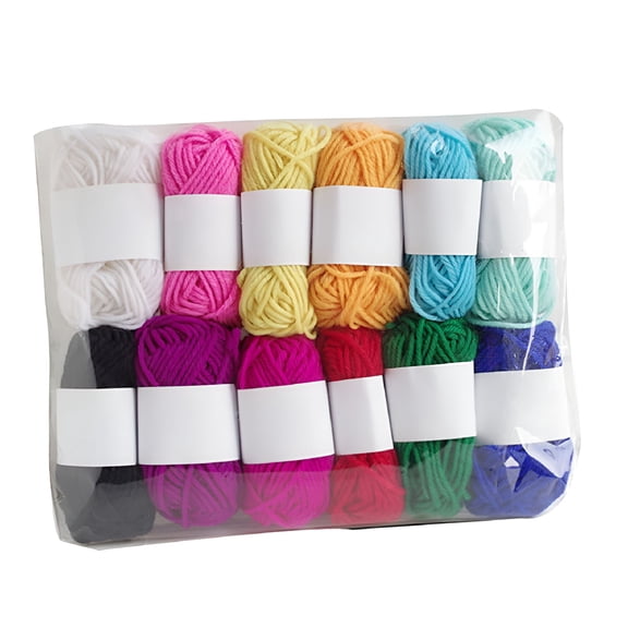 AUQ Home Knitting & Crochet Supplies Wool Yarn 12 Colors Children's DIY Soft Acrylic Yarn Household Supplies