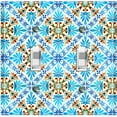 thumbnail image 1 of Metal Light Switch Plate Cover Fancy Teal Tile Pattern TIL012, 1 of 13