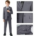 thumbnail image 3 of Lycody 5PCS Boys Formal Slim Suit Teen Dress Clothes Bearer Pants Vest Shirt BowTie or Tie Wedding Ring Outfit for Kids Fit Suit for Graduate Easter, 3 of 6