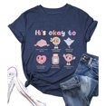 thumbnail image 1 of LUOGENLI T-shirts pour Femme pour Femmes Femmes Décontracté Imprimé Manches Courtes Col Rond T-Shirt Ample Blouse Hauts T-shirts pour Femmes T-shirts Graphiques TTG Grande Taille Saint-Valentin Marine TG, 1 of 4
