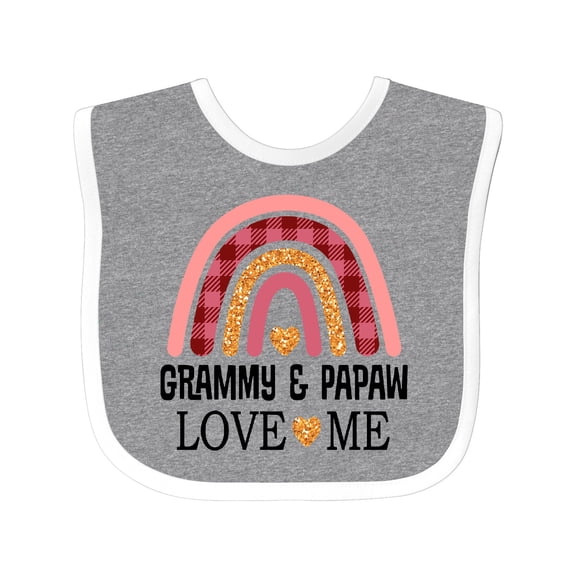 Inktastic Grammy and Papaw Love Me Girls Granddaughter Girls Baby Bib
