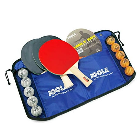 JOOLA Family Premium Table Tennis Bundle Set - 4 Regulation Ping Pong Paddles, 10 Training 40mm Ping Pong Balls, and Carrying Case - For Training and Recreational Play - Indoor and Outdoor Compat